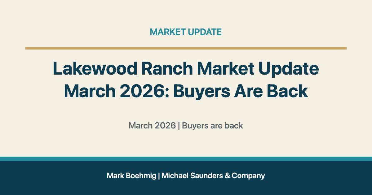 Lakewood Ranch Market Update March 2026: Buyers Are Back for Lakewood Ranch real estate