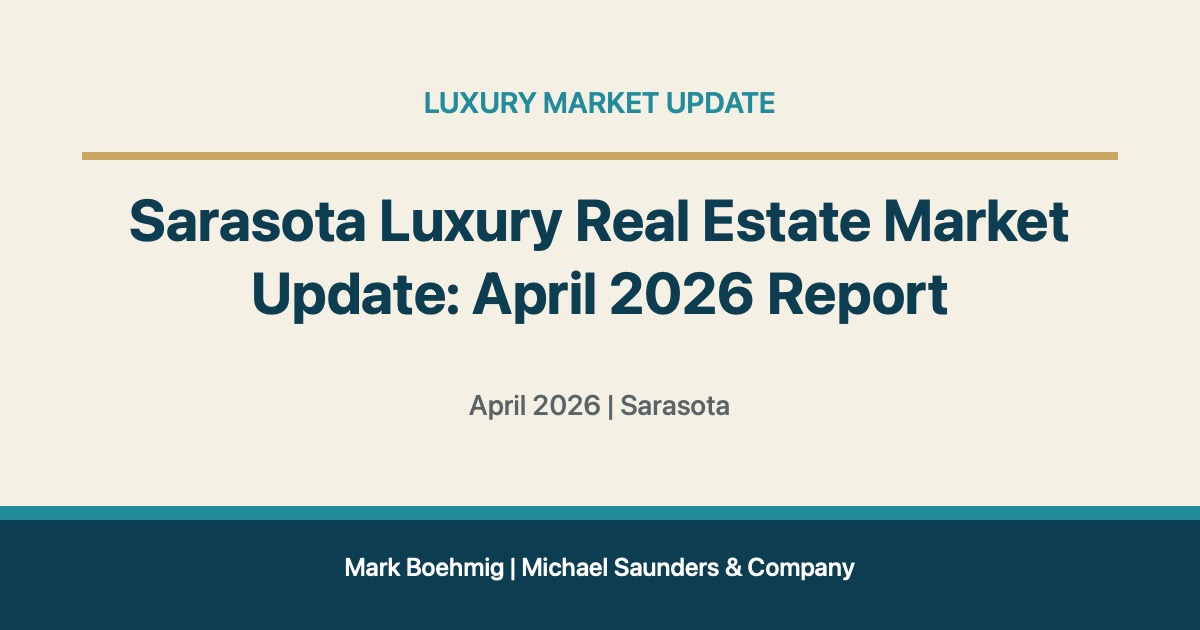 Sarasota luxury real estate market update April 2026 inventory prices and buyer seller strategy