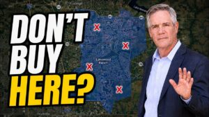 Map of Lakewood Ranch highlighting the four Lakewood Ranch locations to avoid, with Mark Boehmig pointing them out in his video